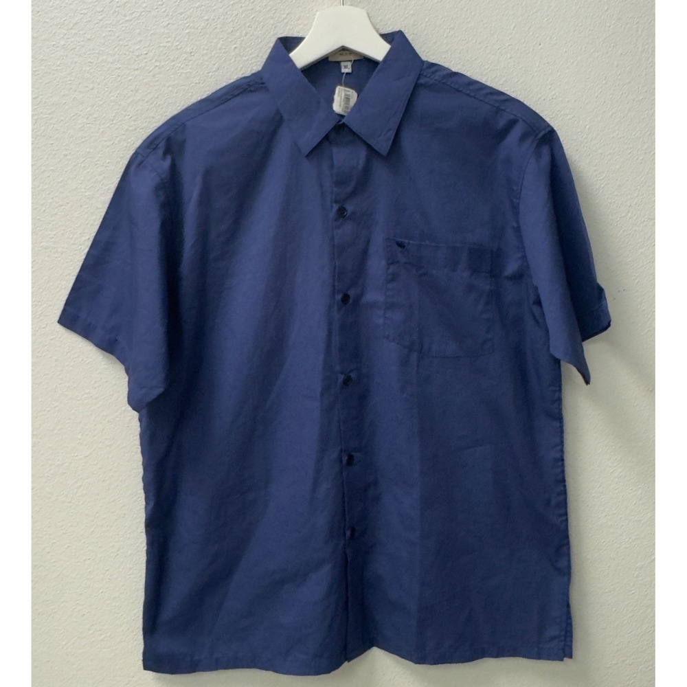 Abercrombie Button Down Shirt Mens XL Blue New Short Sleeve Pocket Minimal Prep